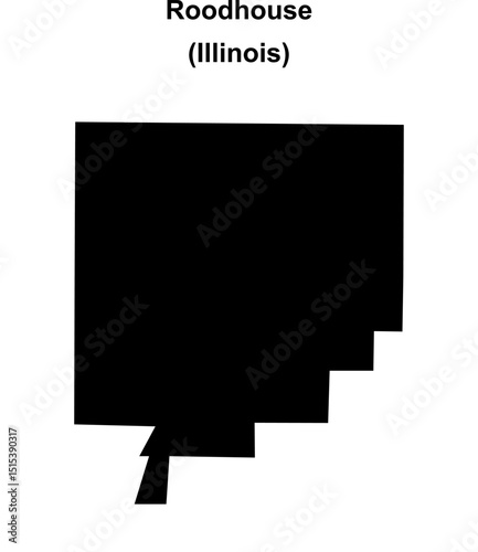 Roodhouse (Illinois) blank outline map