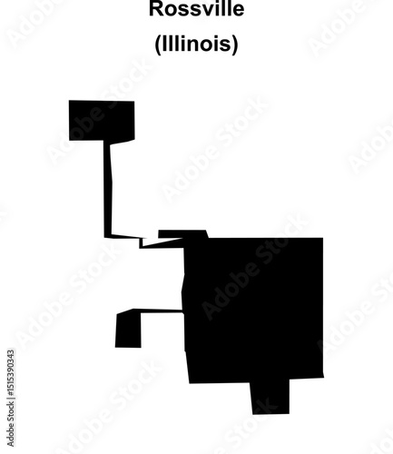 Rossville (Illinois) blank outline map