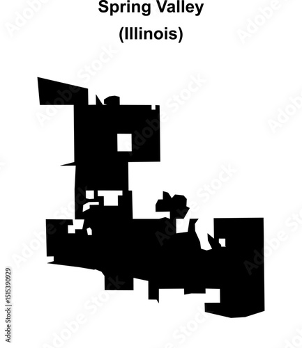 Spring Valley (Illinois) blank outline map