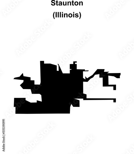 Staunton (Illinois) blank outline map