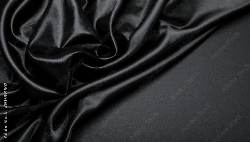Fototapeta premium Black Silk Drape with Elegant Texture.