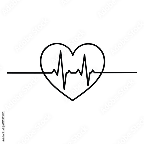 Minimalist Heartbeat Illustration A Symbol of Life Health and Vitality
