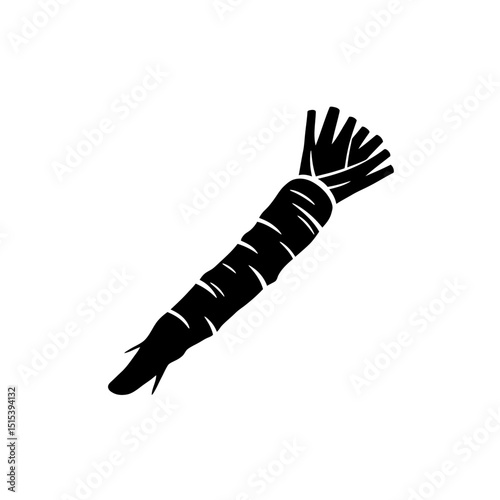 Horseradish vector illustration. National Horseradish Month, International Horseradish Festival. Types of vegetables, spicy food ingredient