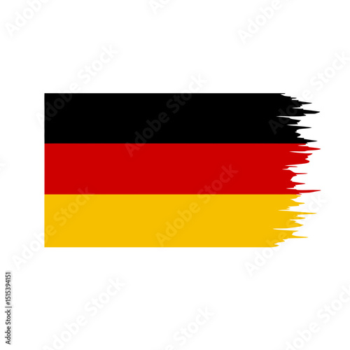 German flag with brushstroke effect, vector illustration. Patriotism and pride concept. National holidays and championships. Sports team colors