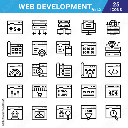 Web Development vector icons for commercial use.