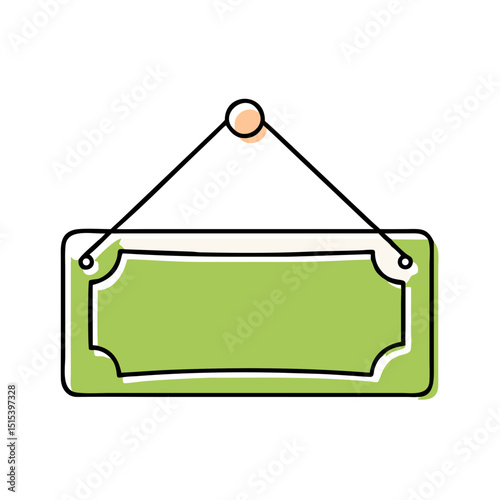 Green hanging signboard icon in flat design