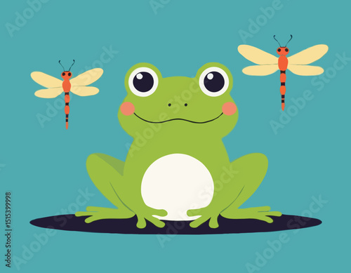 Friendly Frog and Dragonfly Friend