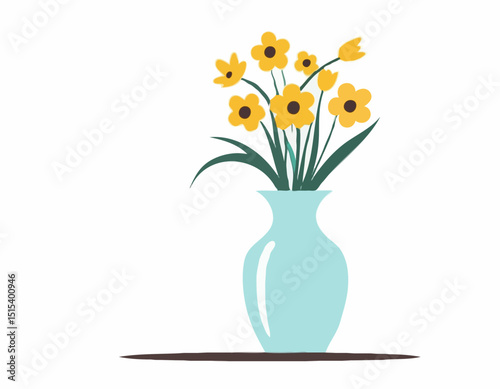 Vector of vase isolated on a white background, Flat style cartoon vector illustration, Flowers in vases, arrangements decorations for home, office.