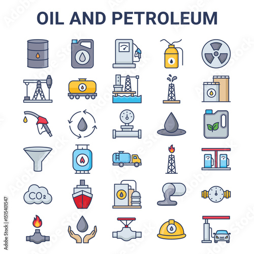 Oil and Petroleum vector icon for commercial use.