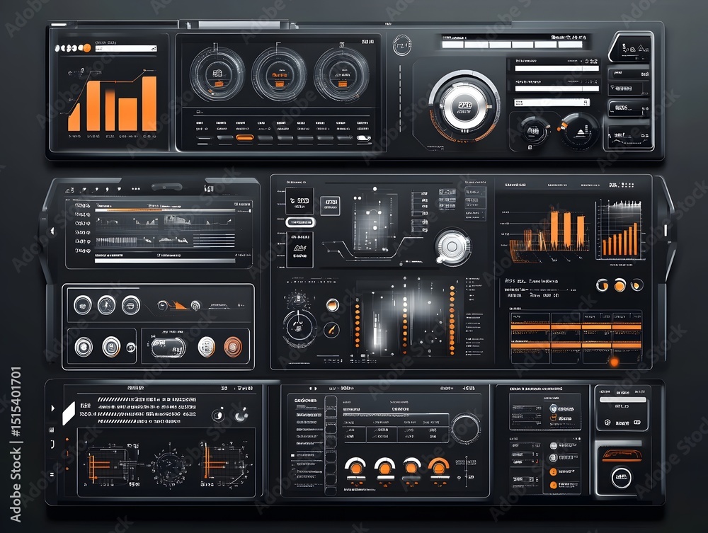 Obraz premium Technological Interface: Immerse in a dynamic display of digital data, intricate visuals, and innovative interfaces. This image is designed for futuristic tech enthusiasts and digital art lovers.