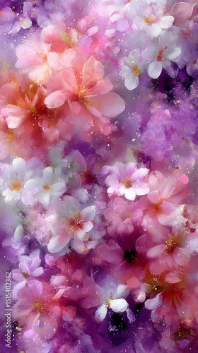 Colorful Floral Arrangement With Pink and Purple Blooms on a Soft Background