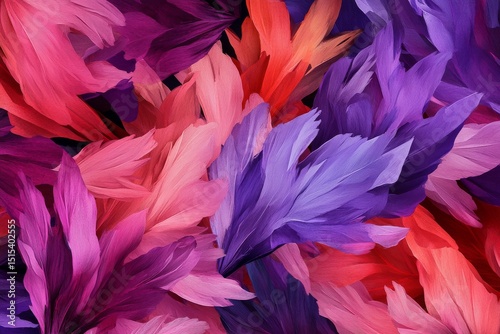 Colorful Abstract Floral Design With Vibrant Brush Strokes and Bold Hues