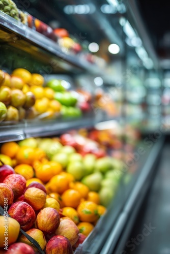 Colorful Display of Fresh Fruits in a Grocery Store During Daylight Hours