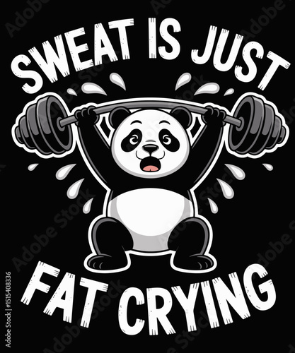 Gym Panda Sweat Is Fat Crying Funny Workout