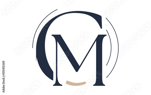 Elegant "CM" monogram with serif typography, perfect for fashion, beauty or luxury branding. Timeless and refined identity for high-end creatives.