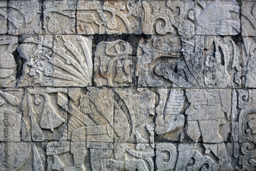 Wallpaper Mural Wall of The Temple of the Bearded Man in Chichen Itza, Yucatan, Mexico Torontodigital.ca