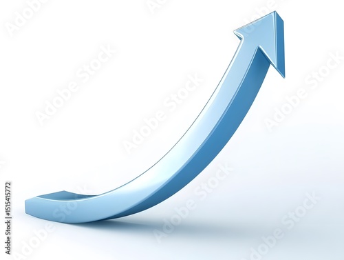 Wallpaper Mural Ascending Arrow: A sleek, blue arrow ascends, symbolizing growth, progress, and forward movement in a dynamic visual representation of ambition and development. Torontodigital.ca