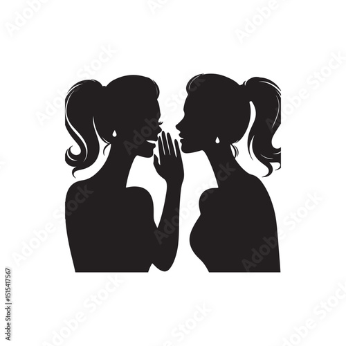 two women gossiping silhouettes