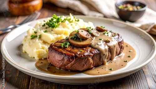 Delicious Plate of Steak an...