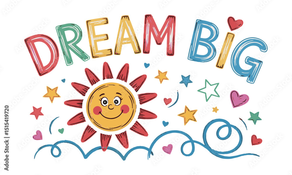 Fototapeta premium Playful vector illustration inspired by children's doodles using chalk on a blackboard,the composition should feature a wide variety of hand-drawn elements, easily scalable and editable. 
