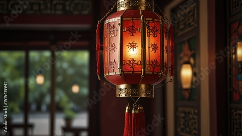 Red lantern, Asian interior