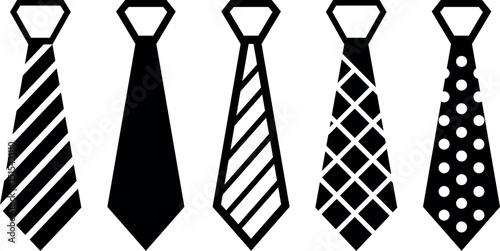 Father's Day Stylish Tie Patterns Vector Illustration.