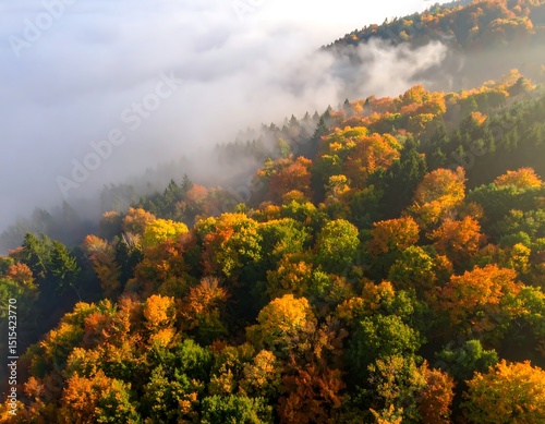 Autumn forest shrouded in mist (1)