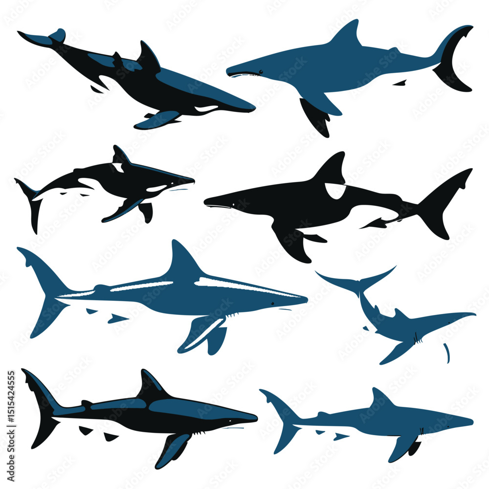 Fototapeta premium illustrations vector design for sea beach marine creatures icon sword tail fish design items 