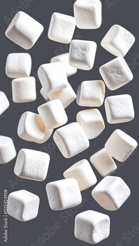 Floating Marshmallows with Dark Background.