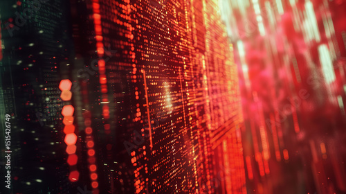 Abstract digital background featuring binary code and AI algorithms running in layers, symbolizing data processing, machine learning, and the complexity of artificial intelligence systems
 photo