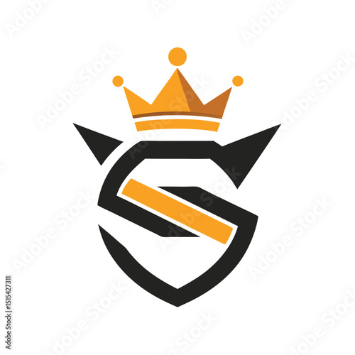 Elegant logo design featuring a crown and initials CS in gold and silver tones on a dark background for branding or corporate identity purposes