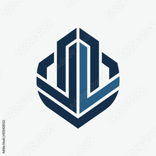 Vector illustration of a modern logo design featuring organic elements with a blue and orange color scheme for branding purposes