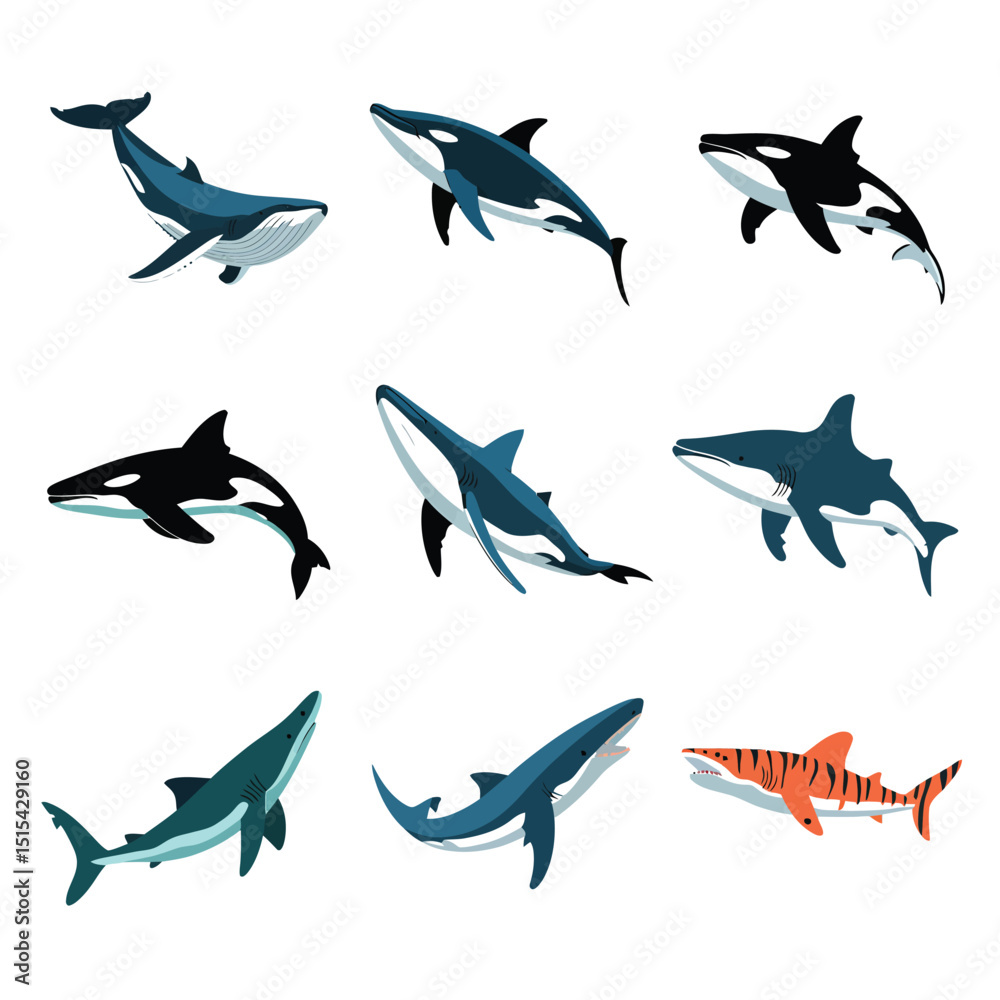 Fototapeta premium illustrations vector design for sea beach marine creatures icon sword tail fish design items