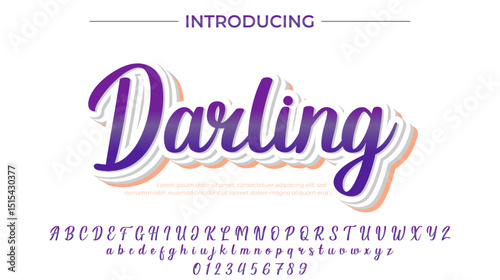 Darling Font Stylish brush painted an uppercase vector letters, alphabet, typeface