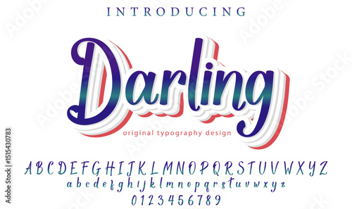 Darling Font Stylish brush painted an uppercase vector letters, alphabet, typeface