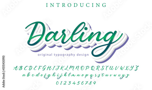 Darling Font Stylish brush painted an uppercase vector letters, alphabet, typeface
