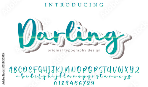Darling Font Stylish brush painted an uppercase vector letters, alphabet, typeface