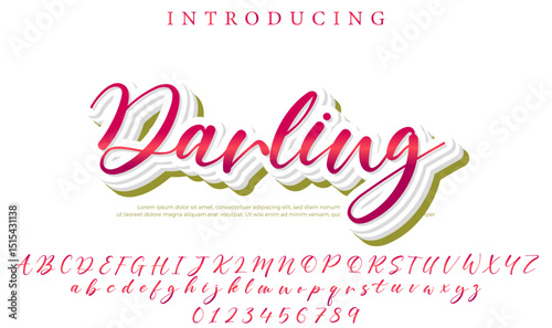 Darling Font Stylish brush painted an uppercase vector letters, alphabet, typeface
