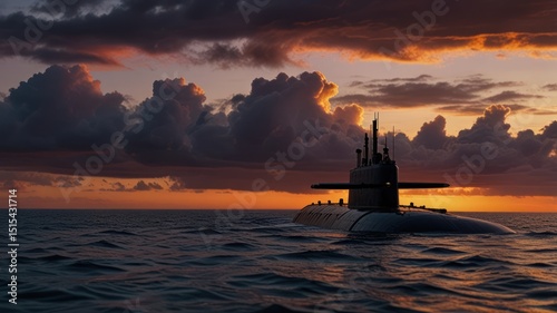 Submarine at sunset (1)