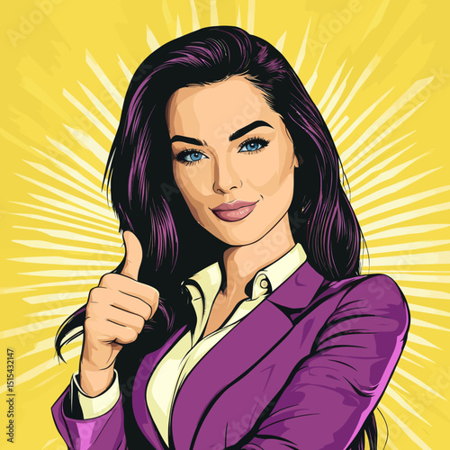 A woman in a sexy pop art style with her mouth open, set against a modern comic-style retro pop art background, serves as an invitation to a party with a close-up of her face