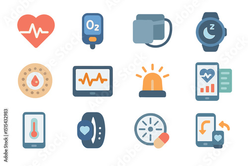 Health and fitness gadgets: heart monitor, smartwatch, oxygen meter, sleep tracker