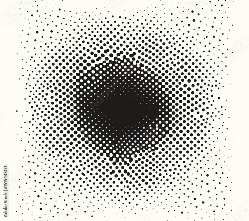 A comic with a halftone effect features a dotted corner, accompanied by an old grainy frame and a grunge retro gradient border, forming an abstract pop art design element