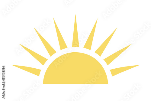 Realistic Sun Silhouette Golden Hour Sunrise Vector Graphic