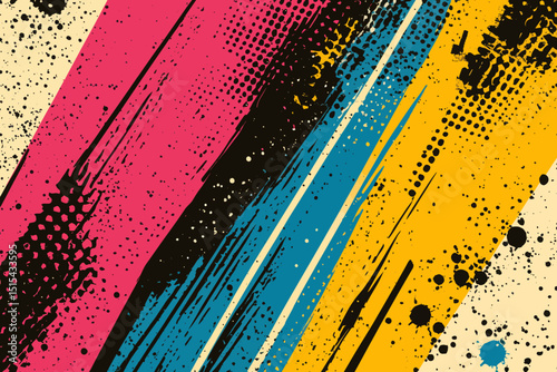 This retro 90s pop art illustration brings a burst of color to life