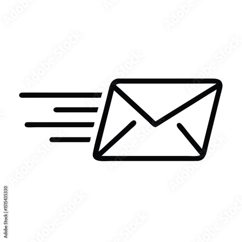 E-mail icon, Message send icon on transparent background 