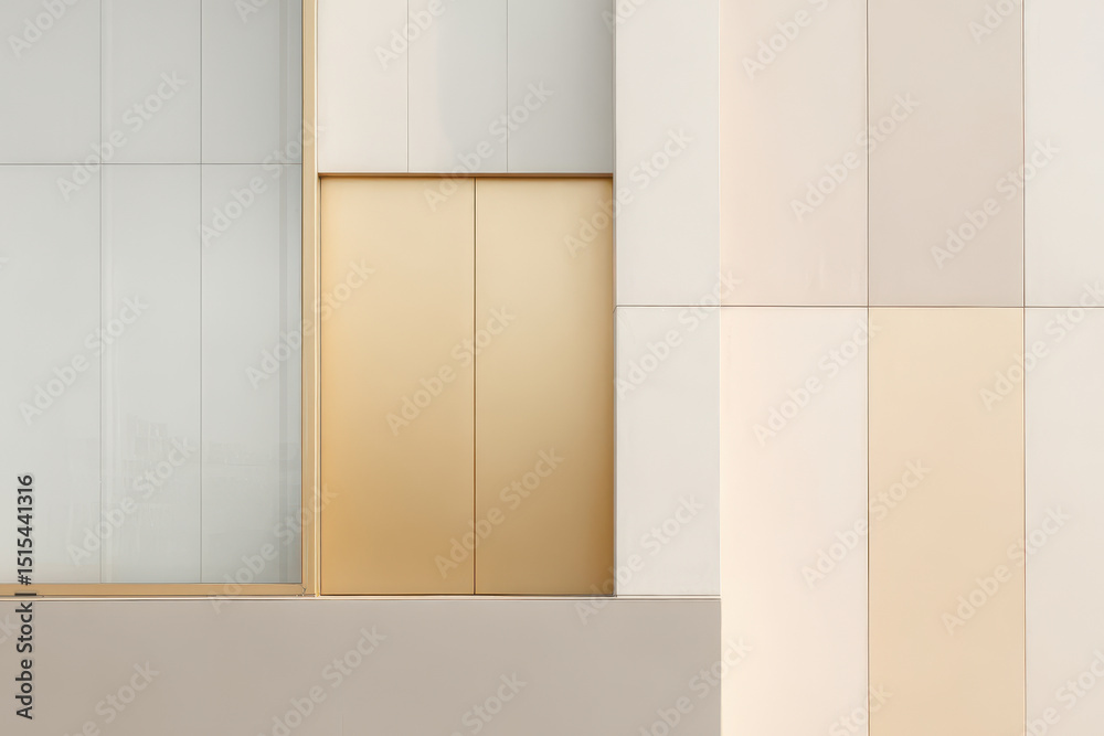 Fototapeta premium modern architectural facade featuring harmonious blend of light and natural shades