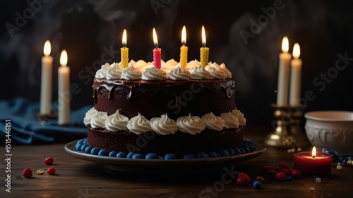 Birthday cake with candles