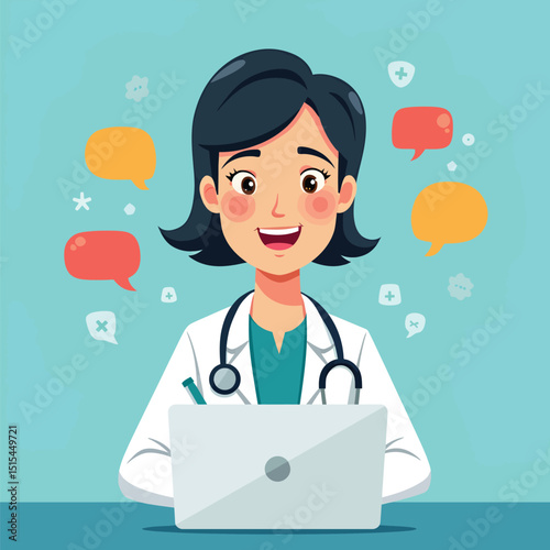 Online doctor consultation woman doctor using laptop for telemedicine healthcare service 24 7 support