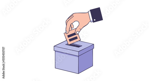 Equal rights movement vote graphic illustration of hand placing ballot in box for election and democracy concept design vector