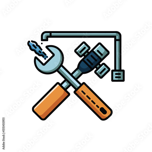  vector icons representing home fix and factory maintenance, gas and electricity maintenance                              
